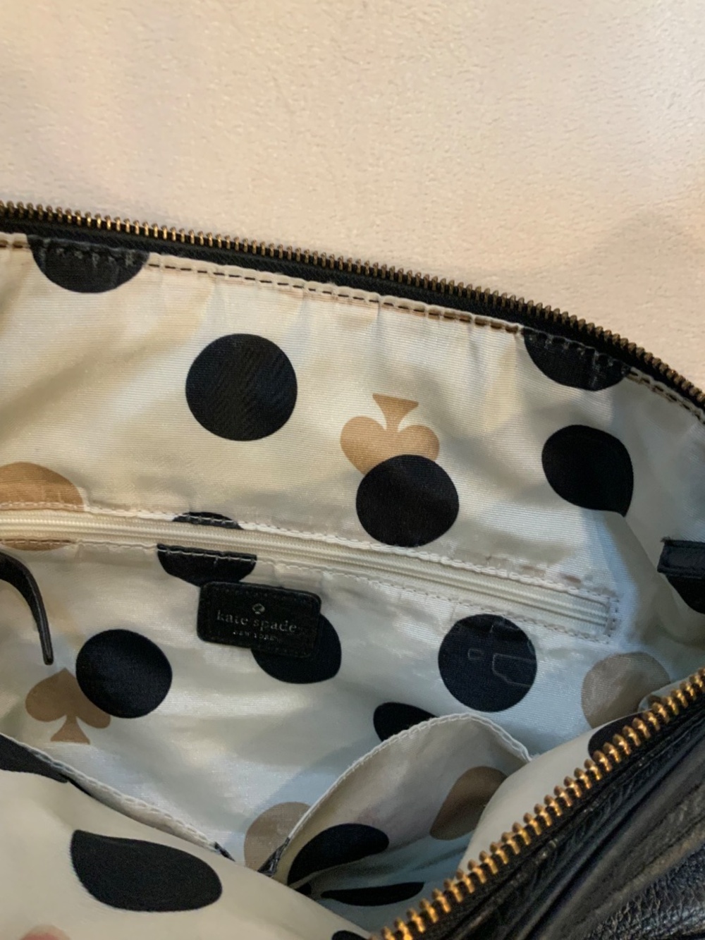 Kate Spade Black leather hobo purse Minimalist Monochrome Cottagecore Coastal - Picture 8 of 9
